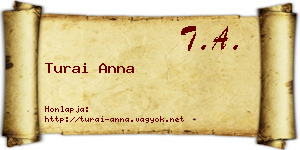 Turai Anna névjegykártya